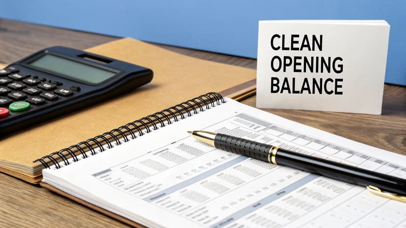 A calculator, pen, and financial documents with 