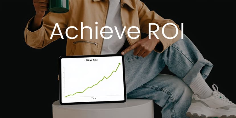 A person sitting while holding a tablet displaying a rising line graph illustrating positive return on investment.