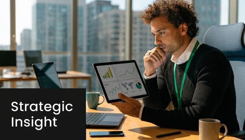 A professional man analyzing financial charts on a tablet while sitting in a modern office workspace.